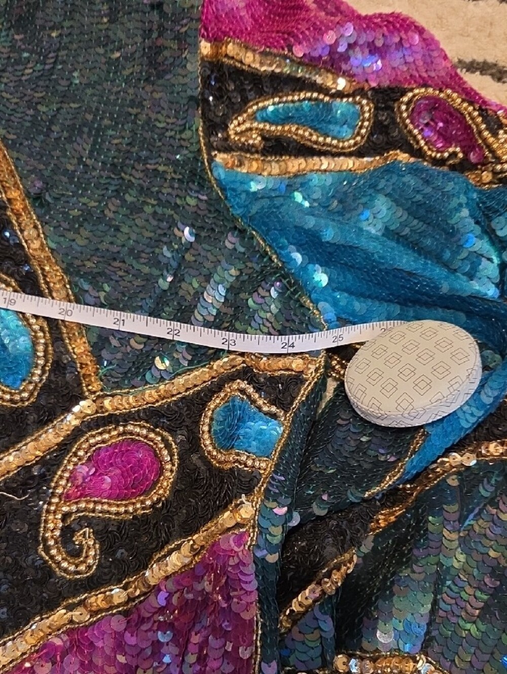 Vintage Beaded Sequin Paisley Jacket - Multi-Color - Picture 7 of 8